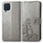 Custodia Portafoglio In Pelle Fiori Cover con Supporto per Samsung Galaxy M32 4G Grigio