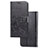Custodia Portafoglio In Pelle Fiori Cover con Supporto per Samsung Galaxy M80S Nero
