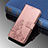 Custodia Portafoglio In Pelle Fiori Cover con Supporto per Samsung Galaxy S23 5G Rosa