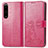 Custodia Portafoglio In Pelle Fiori Cover con Supporto per Sony Xperia 1 IV SO-51C Rosso