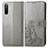 Custodia Portafoglio In Pelle Fiori Cover con Supporto per Sony Xperia 10 III Lite Grigio