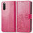 Custodia Portafoglio In Pelle Fiori Cover con Supporto per Sony Xperia 10 III SOG04 Rosso