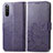 Custodia Portafoglio In Pelle Fiori Cover con Supporto per Sony Xperia 10 III SOG04 Viola