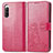 Custodia Portafoglio In Pelle Fiori Cover con Supporto per Sony Xperia 10 IV Rosso