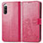 Custodia Portafoglio In Pelle Fiori Cover con Supporto per Sony Xperia 10 IV SO-52C Rosso