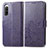 Custodia Portafoglio In Pelle Fiori Cover con Supporto per Sony Xperia 10 IV SOG07 Viola