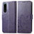 Custodia Portafoglio In Pelle Fiori Cover con Supporto per Sony Xperia 5 III SO-53B Viola