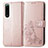 Custodia Portafoglio In Pelle Fiori Cover con Supporto per Sony Xperia 5 IV Rosa