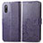 Custodia Portafoglio In Pelle Fiori Cover con Supporto per Sony Xperia Ace II Viola