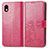 Custodia Portafoglio In Pelle Fiori Cover con Supporto per Sony Xperia Ace III SO-53C Rosso