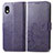 Custodia Portafoglio In Pelle Fiori Cover con Supporto per Sony Xperia Ace III SO-53C Viola