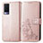 Custodia Portafoglio In Pelle Fiori Cover con Supporto per Vivo V21e 5G Rosa