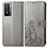 Custodia Portafoglio In Pelle Fiori Cover con Supporto per Vivo Y76 5G Grigio