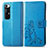 Custodia Portafoglio In Pelle Fiori Cover con Supporto per Xiaomi Mi 10S 5G Blu