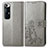 Custodia Portafoglio In Pelle Fiori Cover con Supporto per Xiaomi Mi 10S 5G Grigio