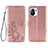 Custodia Portafoglio In Pelle Fiori Cover con Supporto per Xiaomi Mi 11 5G Rosa