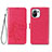 Custodia Portafoglio In Pelle Fiori Cover con Supporto per Xiaomi Mi 11 Lite 4G Rosso