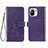 Custodia Portafoglio In Pelle Fiori Cover con Supporto per Xiaomi Mi 11 Lite 4G Viola