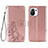 Custodia Portafoglio In Pelle Fiori Cover con Supporto per Xiaomi Mi 11 Lite 5G NE Rosa
