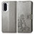 Custodia Portafoglio In Pelle Fiori Cover con Supporto per Xiaomi Mi 11i 5G Grigio