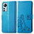 Custodia Portafoglio In Pelle Fiori Cover con Supporto per Xiaomi Mi 12 Lite 5G Blu