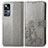 Custodia Portafoglio In Pelle Fiori Cover con Supporto per Xiaomi Mi 12T 5G Grigio