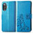 Custodia Portafoglio In Pelle Fiori Cover con Supporto per Xiaomi Poco F3 GT 5G Blu