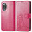 Custodia Portafoglio In Pelle Fiori Cover con Supporto per Xiaomi Poco F3 GT 5G Rosso