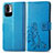 Custodia Portafoglio In Pelle Fiori Cover con Supporto per Xiaomi POCO M3 Pro 5G Blu
