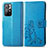 Custodia Portafoglio In Pelle Fiori Cover con Supporto per Xiaomi Poco M4 Pro 5G Blu