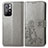 Custodia Portafoglio In Pelle Fiori Cover con Supporto per Xiaomi Poco M4 Pro 5G Grigio