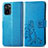 Custodia Portafoglio In Pelle Fiori Cover con Supporto per Xiaomi Poco M5S Blu