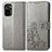 Custodia Portafoglio In Pelle Fiori Cover con Supporto per Xiaomi Poco M5S Grigio