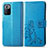 Custodia Portafoglio In Pelle Fiori Cover con Supporto per Xiaomi Poco X3 GT 5G Blu