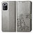 Custodia Portafoglio In Pelle Fiori Cover con Supporto per Xiaomi Poco X3 GT 5G Grigio