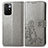 Custodia Portafoglio In Pelle Fiori Cover con Supporto per Xiaomi Redmi 10 4G Grigio