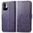 Custodia Portafoglio In Pelle Fiori Cover con Supporto per Xiaomi Redmi Note 10 5G Viola