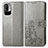 Custodia Portafoglio In Pelle Fiori Cover con Supporto per Xiaomi Redmi Note 10T 5G Grigio