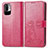 Custodia Portafoglio In Pelle Fiori Cover con Supporto per Xiaomi Redmi Note 10T 5G Rosso