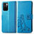 Custodia Portafoglio In Pelle Fiori Cover con Supporto per Xiaomi Redmi Note 11 4G (2021) Blu