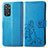 Custodia Portafoglio In Pelle Fiori Cover con Supporto per Xiaomi Redmi Note 11 Pro 4G Blu