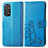Custodia Portafoglio In Pelle Fiori Cover con Supporto per Xiaomi Redmi Note 11 Pro 5G Blu