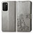 Custodia Portafoglio In Pelle Fiori Cover con Supporto S01D per Samsung Galaxy A02s Grigio