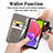 Custodia Portafoglio In Pelle Fiori Cover con Supporto S01D per Samsung Galaxy F02S SM-E025F
