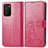 Custodia Portafoglio In Pelle Fiori Cover con Supporto S01D per Samsung Galaxy F02S SM-E025F Rosa Caldo