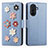 Custodia Portafoglio In Pelle Fiori Cover con Supporto S02D per Huawei Enjoy 50