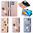 Custodia Portafoglio In Pelle Fiori Cover con Supporto S02D per Huawei Honor X6S