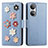 Custodia Portafoglio In Pelle Fiori Cover con Supporto S02D per Huawei Honor X7