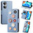 Custodia Portafoglio In Pelle Fiori Cover con Supporto S02D per Huawei Honor X7