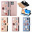 Custodia Portafoglio In Pelle Fiori Cover con Supporto S02D per Huawei Honor X8 4G